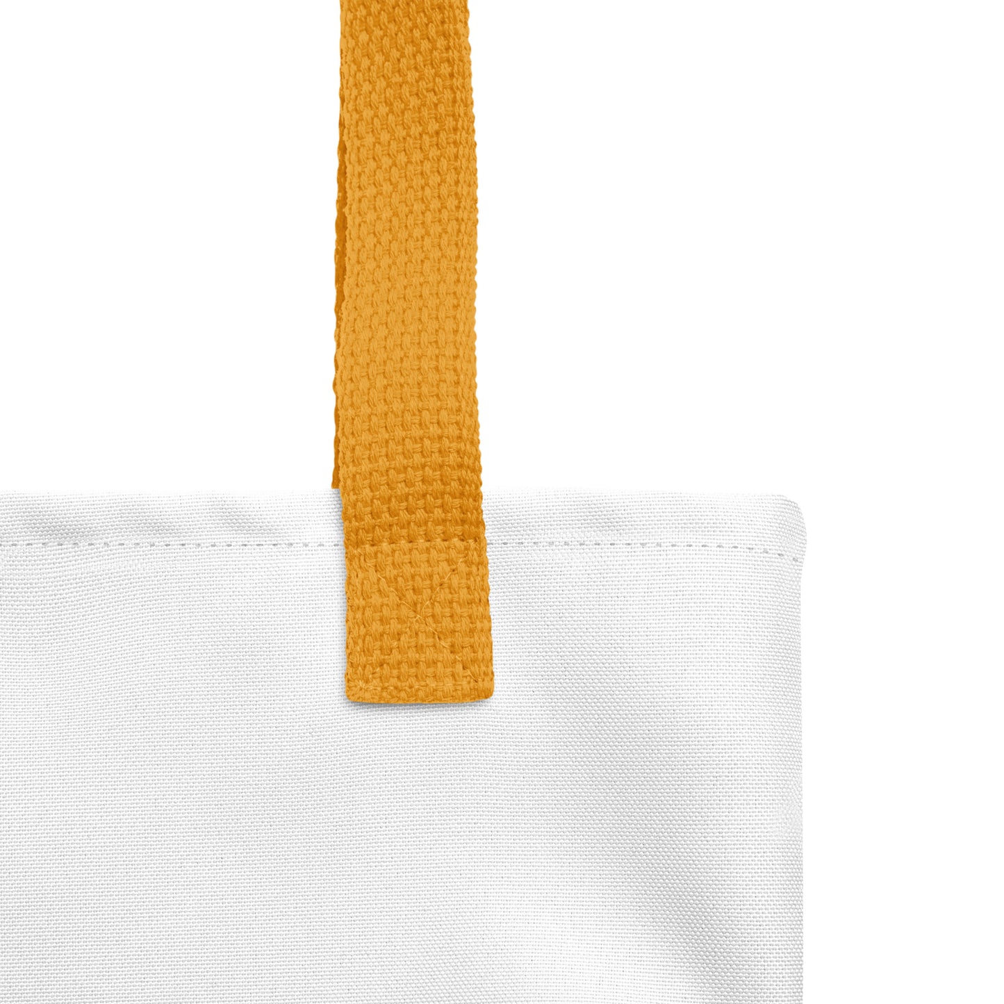 White Durable Tote with Black Handles and Slogan